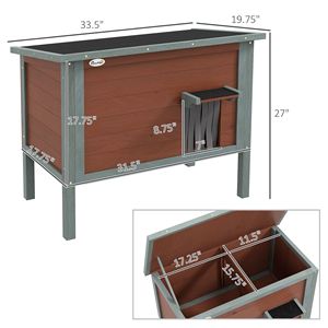 Casetta per Gatti in Legno Rettangolare per Interni, per Piccoli Animali e Razze Grandi, Colore Marrone - Product Image 2