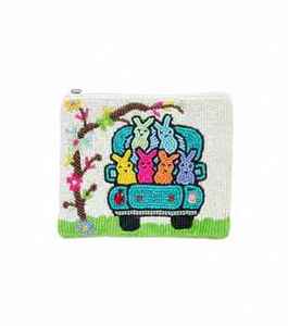 Beaded Coin Purse With Sunflower And <b>Leopard</b> Pattern Zipper Closure Handmade Bohemian Mini Unisex - Product Image 3