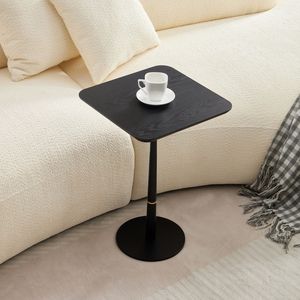 Black MDF Square Coffee <b>Table</b> with Metal Feet 15.74\"<b>D</b> X 23.77\"H for Living Space Lounge Area or Computer Desk - Product Image 1