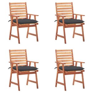 Solid Acacia Wood Patio Chairs With <b>Cushions</b> Premium Quality Outdoor Garden Furniture Set - Product Image 1