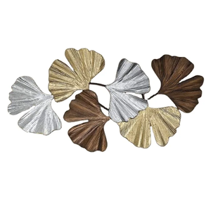 Diseño de hoja de palma de estilo Art Deco de pared de alambre de aluminio fundido galvanizado de oro moderno grande para decoración de dormitorio hecho en La India - Product Image 2