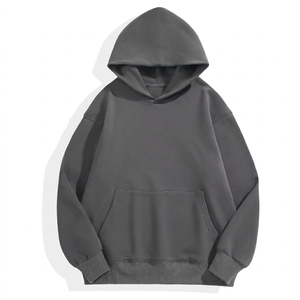 เสื้อฮู้ดผู้ชาย สีพื้น มีกระเป๋า ทรงปกติ สวมใส่สบายๆ สำหรับฤดูใบไม้ร่วง ผ้าเฟรนช์เทอร์รี่ถัก - Product Image 4