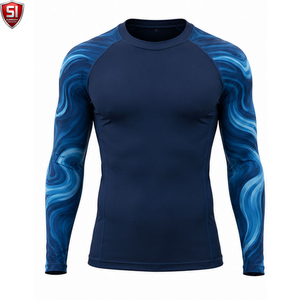 T-shirt de compression unisexe à manches longues, col rond, imprimé par sublimation, séchage rapide, respirant, manches longues, pour le sport - Product Image 1