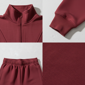 Women 2 Piece Tracksuit Set Half <b>Zip</b> Sweatshirt Shorts Set Casual Streetwear Outfit - Product Image 5