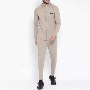 Survêtement décontracté pour homme de haute qualité personnalisé, 2 pièces, fermeture éclair intégrale, jogging, 100% coton, séchage rapide, à capuche - Product Image 1
