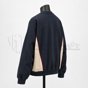 Sweat-shirt à col rond pour homme, en coton molletonné, à blocs de couleur, décontracté, streetwear, manches longues, fabrication sur mesure - Product Image 4