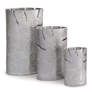 Wholesale Modern Luxury Aluminum Wood Texture Handmade Customizable Tabletop <b>Vase</b> <b>Set</b> High-End Metallic Floral Home Wedding - Product Image 1