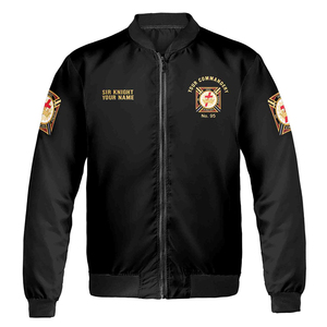 Blouson bombardier maçonnique personnalisé avec nom de loge et motif « Nous nous réunissons sur le niveau », haute qualité, sur mesure, manches longues, collection 2026 - Product Image 5