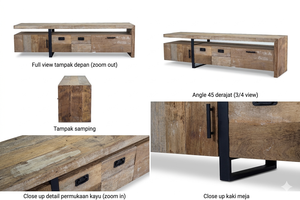 Mueble para TV de Madera Maciza Contemporáneo, Ecológico y Duradero, Estilo Minimalista Escandinavo con Acabado Natural para Sala de Estar - Product Image 5