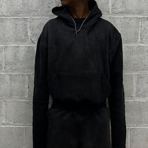 Ensemble sweat à capuche et pantalon de survêtement 100 % coton délavé effet soleil, coupe ample - Product Image 2