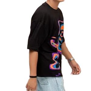 2025, venta al por mayor, camisetas personalizadas de alta calidad, Camisetas básicas para hombres, camisetas holgadas de cuello redondo, camisetas serigrafiadas para hombres, camisetas 100% algodón - Product Image 3