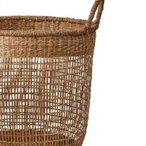 Panier de rangement pliable en forme de U avec poignée cylindrique, tressé à la main en jonc de mer/jute naturel, écologique et durable - Product Image 5