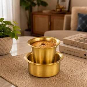หม้อทองเหลืองแบบ Bain Marie ขนาด 9.5 ซม. x 5 ซม. พร้อมฝาปิด ใช้กับเตาแก๊ส ความจุ 120 มล. เหมาะสำหรับใช้ในชีวิตประจำวัน - Product Image 4