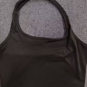 Women's Red O-Neck Solid Satin Knitted Casual Breathable Quick-Dry Eco-Friendly Anti-Pilling Anti-Shrink Tank <b>Top</b> - Product Image 6
