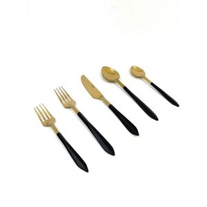 Cuillères de service en métal style vintage Golden Branch Design, ensemble de couverts finition miroir haute brillance - Product Image 5