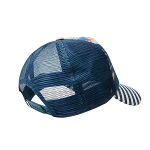 Gorra Trucker con Estampado Floral y Visera a Rayas, Ajustable, con Malla Trasera, Unisex, Casual, para Primavera/Verano, Mezcla de Algodón y Poliéster - Product Image 3