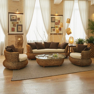 Sofá Esquinero Contemporáneo con Brazos Curvos y Respaldo Acolchado en Tela, Sofá Cama para Sala de Estar y Villa - Product Image 1