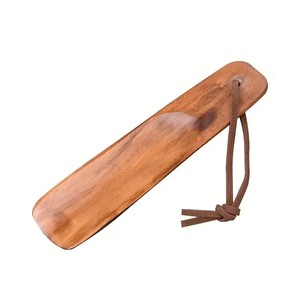 Premium Wooden <b>Shoe</b> Horn with Long Handle Hanging Strap Portable Design Single Tier <b>Wall</b>-Mounted for Men Women Home Use - Product Image 1