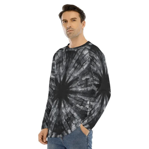 Custom Manufacturer OEM ODM Wholesale Men's Long Sleeve <b>Tie</b>-Dye O-Neck <b>Knitted</b> T-Shirt Regular Fit Casual Wear - Product Image 1