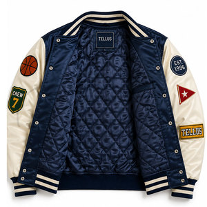Veste universitaire unisexe pour homme de haute qualité, design personnalisé, col montant, satin doux, boutonnée, streetwear - Product Image 4