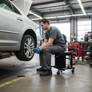 Herramientas ITA Taiwán, Taburete Rodante 2 en 1 de 450 mm (18\") / Asiento Rodante de 150 mm (6\") con Capacidad de 155 kg, ODM OEM - Product Image 6