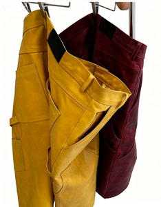 Yellow <b>Leather</b> Bermuda <b>Shorts</b> With Pockets Mid Waist Regular Fit Casual Style Women's <b>Shorts</b> - Product Image 6