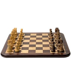 Handmade Wooden Chess Set Premium Staunton Wood Chess Pieces with Large Round Corner Chessboard Professional Board <b>Game</b> Gift - Product Image 1