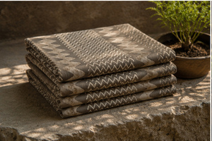 Tissu imprimé en chevron aux tons terreux, vente en gros, textile en coton texturé à motif zigzag pour ameublement, coussins et décoration intérieure - Product Image 5