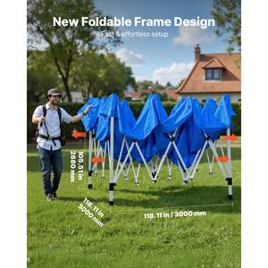 Portable Garage <b>Spray</b> Booth Tent 115.35 X 115.35 X 71.26 Inch Waterproof Foldable Frame Design 2 Mesh Side Windows for Auto - Product Image 2