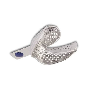 Premium Dental Impression Tray with Edge L3 Solid Lower Size M Stainless Steel Reusable Autoclavable Perforation Free - Product Image 2