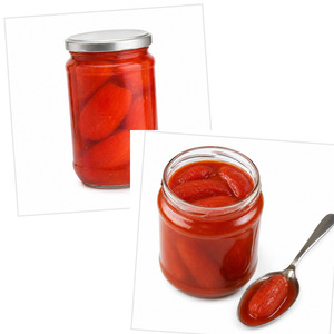 Délicieuses tomates Roma de qualité supérieure, conformes aux normes internationales, prix de gros, dans un bocal en verre de 720 ml, jus de tomate inclus. - Product Image 6