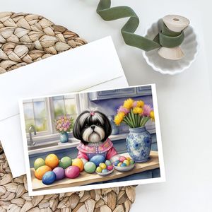 Whimsical Easter Shih Tzu Tarjetas de felicitación Paquete de 8 A7 Tamaño 5x7 Tarjetas de notas en blanco con sobres para decoraciones - Product Image 2