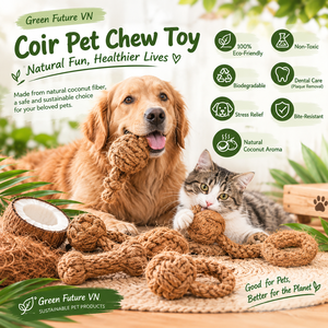 Juguetes Masticables para Perros de Fibra de Coco Natural OEM/ODM |   Juguetes de Cuerda Seguros y Ecológicos para Mascotas con Opciones de Madera de Café |   Proveedor de Vietnam - Product Image 1