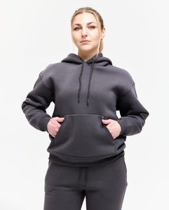 Sweatshirts à capuche surdimensionnés personnalisés pour femmes Trendy Queen, en molleton, à manches longues, pulls, tenues d'automne avec poche - Product Image 4