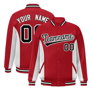 Men's Blue Preppy Style Embroidered Bomber Jacket Personalized Letterman Jacket with Name and Number Fall Clothing - Product Image 2