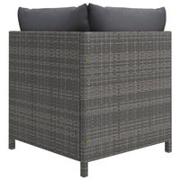 Graues Poly Rattan-Ecksofa mit Kissen