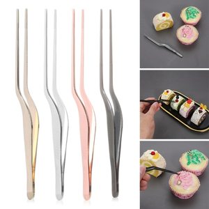 Durable Stainless Steel 14cm Chef Plating Tweezers Curved Pointed Tip for Food Presentation Kitchen Tool Altomme Instruments - Product Image 3