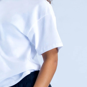 Camisetas de Punto Transpirables de Manga Corta con Cuello Redondo y Hombros Caídos para Mujer, de Alta Calidad, Precio Bajo al por Mayor, Nueva Llegada - Product Image 4