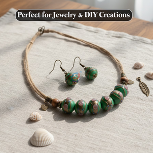 Perles rondes en verre soufflé à la main, bicolores vertes |   Perles artisanales de créateur de 16 mm |   Fil de 8 pouces pour la fabrication de bijoux DIY |   EXCEL EXPORTS - Product Image 4