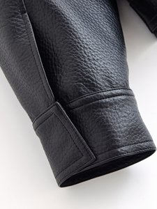 ZATRHMBM Abrigo de Solapa para Mujer, Otoño 2025, Nuevo Estilo, con Botones, de Poliéster Transpirable, Retro, Casual, Ajustado, de Manga Larga - Product Image 4