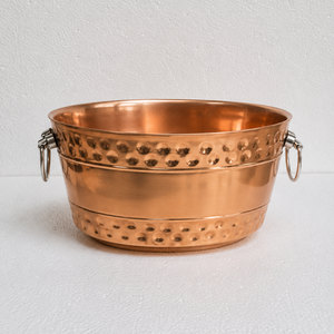 OEM Hammered Copper Beverage Tub Wine Cooler Ice Bucket Champagne <b>Chiller</b> <b>Beer</b> Tub Stainless Steel Lining Manufacturer - Product Image 2