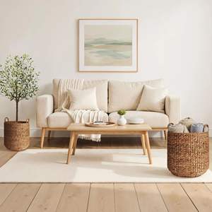 Panier de rangement pour linge en jacinthe d'eau avec poignées pour la décoration et l'organisation - Product Image 3