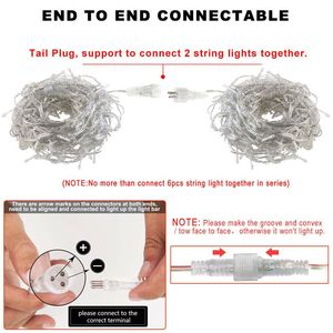 LED Fairy Curtain <b>Icicle</b> <b>Lights</b> Indoor-Outdoor Christmas Party Wedding Decorations - Product Image 4