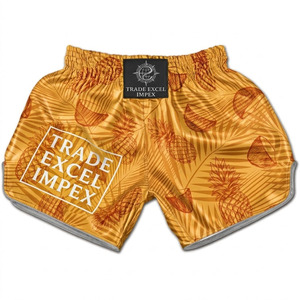 Trade Excel ImpeX <b>Men's</b> 100% Polyester Muay Thai <b>Shorts</b> <b>Green</b> Solid Elastic Waist Quick Dry Breathable MMA Kickboxing - Product Image 6