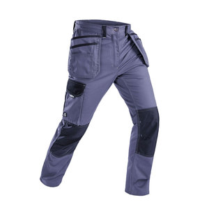 Men's Gray Breathable <b>Waterproof</b> Hi Visibility <b>Work</b> Pants Side Pockets Knee Reinforcements Abrasion Resistant Polyester Uniform - Product Image 1