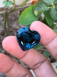 Topacio Azul de Londres Natural, Gema Facetada en Forma de Corazón, Cristal Azul, Piedra Suelta para Joyería, Anillo, Colgante, Collar, Regalo - Product Image 4