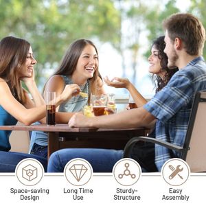 Set of 2 Armrest Dining <b>Chairs</b> for <b>Garden</b> Deck Patio Furniture <b>Stackable</b> for Outdoor Dining - Product Image 2