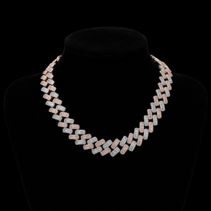 Outstanding Full Iced Round Cut Moissanite Diamond 925 Sterling <b>Silver</b> <b>Cuban</b> <b>Link</b> Hip Hop Stylish Man's & Women's Designer <b>Chain</b> - Product Image 1