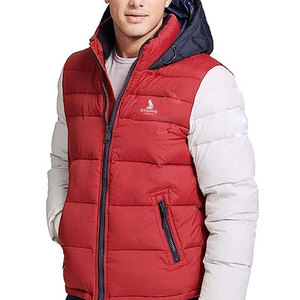 OEM Services High Quality Custom Logo Hooded Front Logo Breathable Eco-Friendly Casual <b>Men</b> Puffer Jacket Cotton Shell Zipper - Product Image 4