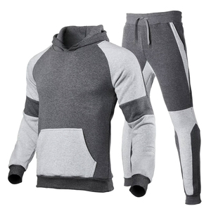 Ensemble de survêtement unisexe gris à capuche, couleur unie, en coton, sweat-shirt décontracté et pantalon à cordon de serrage, coupe régulière, longueur intégrale, pour l'automne - Product Image 6